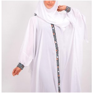 White Long Sleeve Boho Robe with Hijab