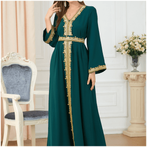 Elegant Embroidery Lace V-Neck Maxi Dress