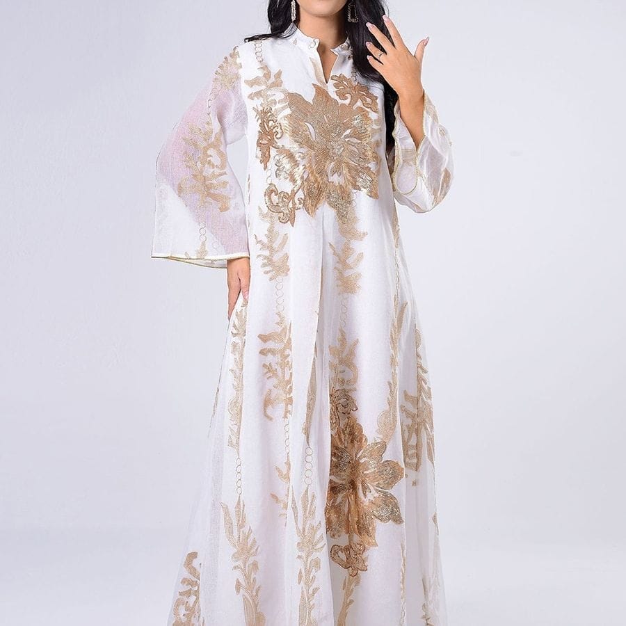 Sequin Embroidered Abaya Dress